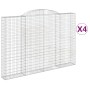 Gabion baskets 4 pcs arc shape iron 300x30x200/220 cm by vidaXL, Pots and planters - Ref: Foro24-3146613, Price: 837,22 €, Di...