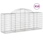 Gabion baskets 10 pcs arc shape iron 200x50x80/100 cm by vidaXL, Pots and planters - Ref: Foro24-3146307, Price: 736,96 €, Di...