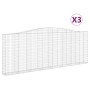 Gabion baskets 3 pcs arch shape iron 400x30x140/160 cm by vidaXL, Pots and planters - Ref: Foro24-3145853, Price: 605,97 €, D...