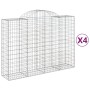 Gabion baskets 4 pcs arch shape iron 200x50x140/160 cm by vidaXL, Pots and planters - Ref: Foro24-3146364, Price: 440,31 €, D...