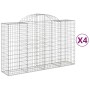 Gabion baskets 4 pcs arch shape iron 200x50x120/140 cm by vidaXL, Pots and planters - Ref: Foro24-3146343, Price: 400,21 €, D...