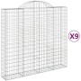 Gabion baskets 9 pcs arch shape iron 200x50x180/200 cm by vidaXL, Pots and planters - Ref: Foro24-3146411, Price: 1,00 €, Dis...