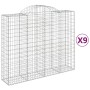 Gabion baskets 9 units, arched shape, iron, 200x50x160/180 cm by vidaXL, Pots and planters - Ref: Foro24-3146390, Price: 1,00...