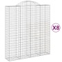 Gabion baskets 8 pcs arch shape iron 200x50x220/240 cm by vidaXL, Pots and planters - Ref: Foro24-3146452, Price: 1,00 €, Dis...