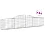 Gabion baskets 11 units, arched shape, iron, 300x30x60/80 cm by vidaXL, Pots and planters - Ref: Foro24-3146494, Price: 827,0...