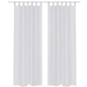 2 Cortinas blancas transparentes 140 x 175 cm de vidaXL, Cortinas y visillos - Ref: Foro24-130197, Precio: 21,33 €, Descuento: %