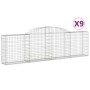 Gabion baskets 9 pcs arch shape iron 300x30x80/100 cm by vidaXL, Pots and planters - Ref: Foro24-3146510, Price: 811,56 €, Di...