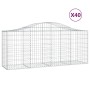 Gabion baskets 40 units, arched shape, iron, 200x50x80/100 cm by vidaXL, Pots and planters - Ref: Foro24-3145637, Price: 3,00...