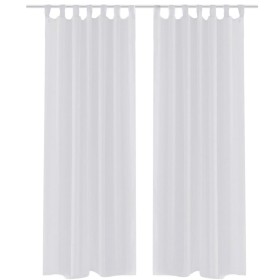 2 Cortinas blancas transparentes 140 x 225 cm de vidaXL, Cortinas y visillos - Ref: Foro24-130198, Precio: 21,43 €, Descuento: %