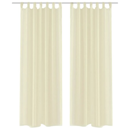 2 Cream-colored sheer curtains 140 x 175 cm by vidaXL, Curtains and curtains - Ref: Foro24-130200, Price: 21,33 €, Discount: %