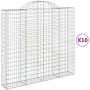 Gabion baskets 10 pcs arch shape iron 200x50x180/200 cm by vidaXL, Pots and planters - Ref: Foro24-3146412, Price: 1,00 €, Di...