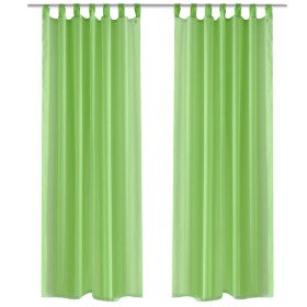 2 Cortinas verdes transparentes 140 x 175 cm de vidaXL, Cortinas y visillos - Ref: Foro24-130203, Precio: 21,08 €, Descuento: %