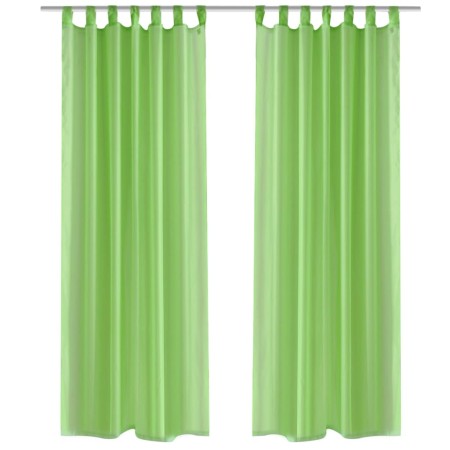 2 Cortinas verdes transparentes 140 x 175 cm de vidaXL, Cortinas y visillos - Ref: Foro24-130203, Precio: 21,08 €, Descuento: %