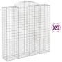 Gabion baskets 9 pcs arch shape iron 200x50x200/220 cm by vidaXL, Pots and planters - Ref: Foro24-3146432, Price: 1,00 €, Dis...