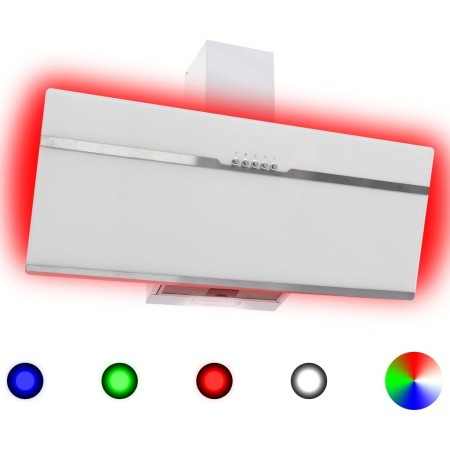 LED-RGB-Dunstabzugshaube aus Edelstahl. gehärtetes Glas 90 cm von vidaXL, Extraktoren - Ref: Foro24-51246, Preis: 208,36 €, R...