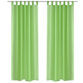 2 green transparent curtains 140 x 225 cm by vidaXL, Curtains and curtains - Ref: Foro24-130204, Price: 21,99 €, Discount: %