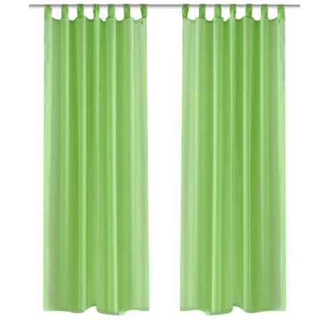 2 Cortinas verdes transparentes 140 x 225 cm de vidaXL, Cortinas y visillos - Ref: Foro24-130204, Precio: 19,64 €, Descuento: %