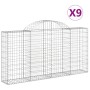 Gabion baskets 9 pcs arch shape iron 200x30x100/120 cm by vidaXL, Pots and planters - Ref: Foro24-3146117, Price: 618,41 €, D...