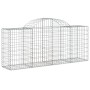 Gabion baskets 2 pcs arc shape iron 200x50x80/100 cm by vidaXL, Pots and planters - Ref: Foro24-3146299, Price: 142,19 €, Dis...