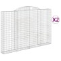 Gabion baskets 2 pcs arc shape iron 300x30x200/220 cm by vidaXL, Pots and planters - Ref: Foro24-3146611, Price: 445,07 €, Di...