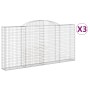 Gabion baskets 3 units, arched shape, iron, 300x30x140/160 cm by vidaXL, Pots and planters - Ref: Foro24-3146558, Price: 430,...