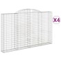 Gabion baskets 4 pcs arch shape iron 300x30x180/200 cm by vidaXL, Pots and planters - Ref: Foro24-3146595, Price: 637,02 €, D...