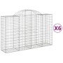 Gabion baskets 6 pcs arch shape iron 200x50x120/140 cm by vidaXL, Pots and planters - Ref: Foro24-3146345, Price: 556,90 €, D...