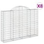 Wire mesh baskets 8 units, arched shape, iron, 200x30x140/160 cm by vidaXL, Pots and planters - Ref: Foro24-3146158, Price: 7...