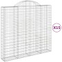 Gabionenkörbe 15 Stück Bogenform Eisen 200x50x180/200 cm von vidaXL, Töpfe und Pflanzgefäße - Ref: Foro24-3146417, Preis: 1,0...