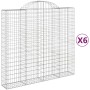 Gabion baskets 6 pcs arch shape iron 200x50x180/200 cm by vidaXL, Pots and planters - Ref: Foro24-3146408, Price: 767,60 €, D...