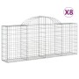 Gabion baskets 8 pcs arch shape iron 200x30x80/100 cm by vidaXL, Pots and planters - Ref: Foro24-3146095, Price: 497,29 €, Di...