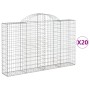 Gabionenkörbe 20 Stück Bogenform Eisen 200x30x120/140 cm von vidaXL, Töpfe und Pflanzgefäße - Ref: Foro24-3146146, Preis: 1,0...