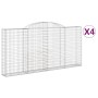 Gabion baskets 4 pcs arch shape iron 300x30x140/160 cm by vidaXL, Pots and planters - Ref: Foro24-3146559, Price: 545,37 €, D...