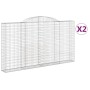 Gabion baskets 2 pcs arc shape iron 300x30x160/180 cm by vidaXL, Pots and planters - Ref: Foro24-3146575, Price: 298,99 €, Di...