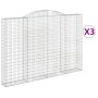 Gabion baskets 3 pcs arc shape iron 300x30x200/220 cm by vidaXL, Pots and planters - Ref: Foro24-3146612, Price: 618,15 €, Di...