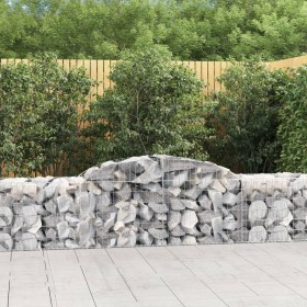 Gabion baskets 3 pcs arch shape iron 300x50x60/80 cm by vidaXL, Pots and planters - Ref: Foro24-3146666, Price: 261,99 €, Dis...