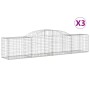 Gabion baskets 3 pcs arch shape iron 300x50x60/80 cm by vidaXL, Pots and planters - Ref: Foro24-3146666, Price: 261,17 €, Dis...