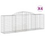 Gabion baskets 4 pcs arc shape iron 300x50x100/120 cm by vidaXL, Pots and planters - Ref: Foro24-3146703, Price: 502,40 €, Di...