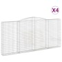 Gabion baskets 4 pcs arch shape iron 400x30x180/200 cm by vidaXL, Pots and planters - Ref: Foro24-3146920, Price: 823,43 €, D...