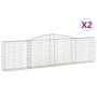 Gabion baskets 2 pcs arc shape iron 400x30x100/120 cm by vidaXL, Pots and planters - Ref: Foro24-3146866, Price: 253,65 €, Di...