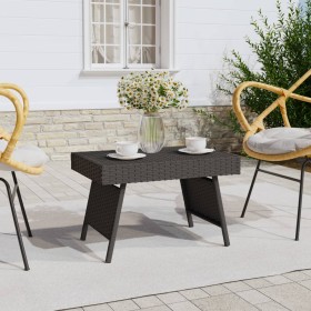 Black synthetic rattan folding side table 60x40x38 cm by vidaXL, Side tables - Ref: Foro24-319408, Price: 45,36 €, Discount: %