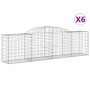 Gabion baskets 6 pcs arc shape iron 300x50x80/100 cm by vidaXL, Pots and planters - Ref: Foro24-3146687, Price: 634,71 €, Dis...