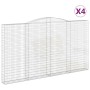 Gabion baskets 4 pcs arch shape iron 400x30x220/240 cm by vidaXL, Pots and planters - Ref: Foro24-3146946, Price: 928,20 €, D...