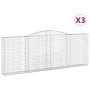 Gabion baskets 3 pcs arch shape iron 400x30x140/160 cm by vidaXL, Pots and planters - Ref: Foro24-3146893, Price: 518,15 €, D...