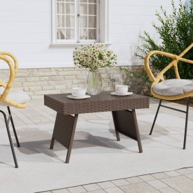 Klappbarer Beistelltisch aus braunem synthetischem Rattan, 60 x 40 x 38 cm von vidaXL, Seitentische - Ref: Foro24-319409, Pre...