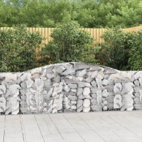 Gabion baskets 4 pcs arch shape iron 400x30x80/100 cm by vidaXL, Pots and planters - Ref: Foro24-3146855, Price: 477,99 €, Di...