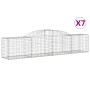 Gabion baskets 7 pcs arch shape iron 300x50x60/80 cm by vidaXL, Pots and planters - Ref: Foro24-3146670, Price: 609,48 €, Dis...