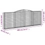 Gabion baskets 2 pcs arc shape iron 400x30x140/160 cm by vidaXL, Pots and planters - Ref: Foro24-3146892, Price: 374,39 €, Di...