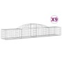 Gabion baskets 9 pcs arch shape iron 300x50x40/60 cm by vidaXL, Pots and planters - Ref: Foro24-3146654, Price: 700,76 €, Dis...