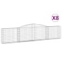 Gabion baskets 8 pcs arch shape iron 400x30x80/100 cm by vidaXL, Pots and planters - Ref: Foro24-3146859, Price: 909,23 €, Di...